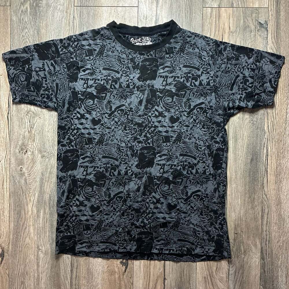 Point Zero T-Shirt Size M Black Tattoo Graphic